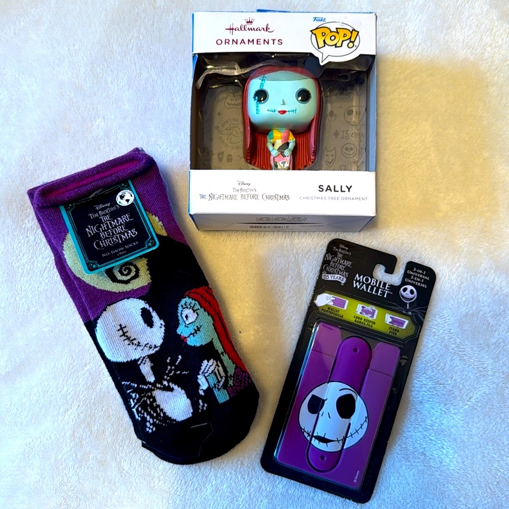 💜 Nightmare Before Christmas Sally Sewing Christmas Ornament & 3 Pack of…